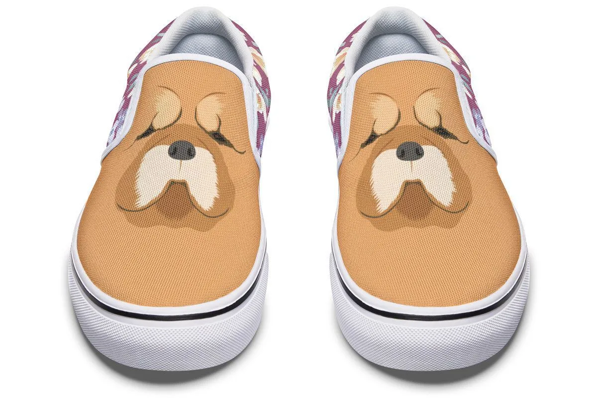 Chow Chow Dog Portrait Slip-On Shoes