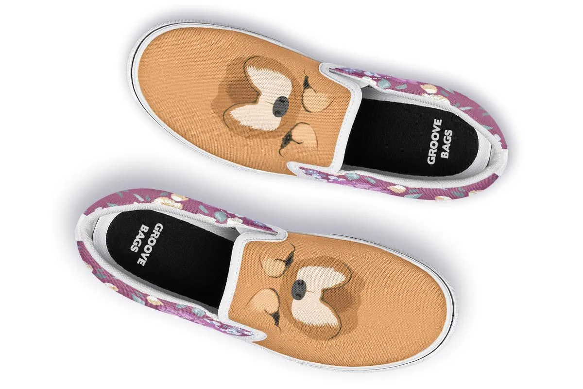 Chow Chow Dog Portrait Slip-On Shoes