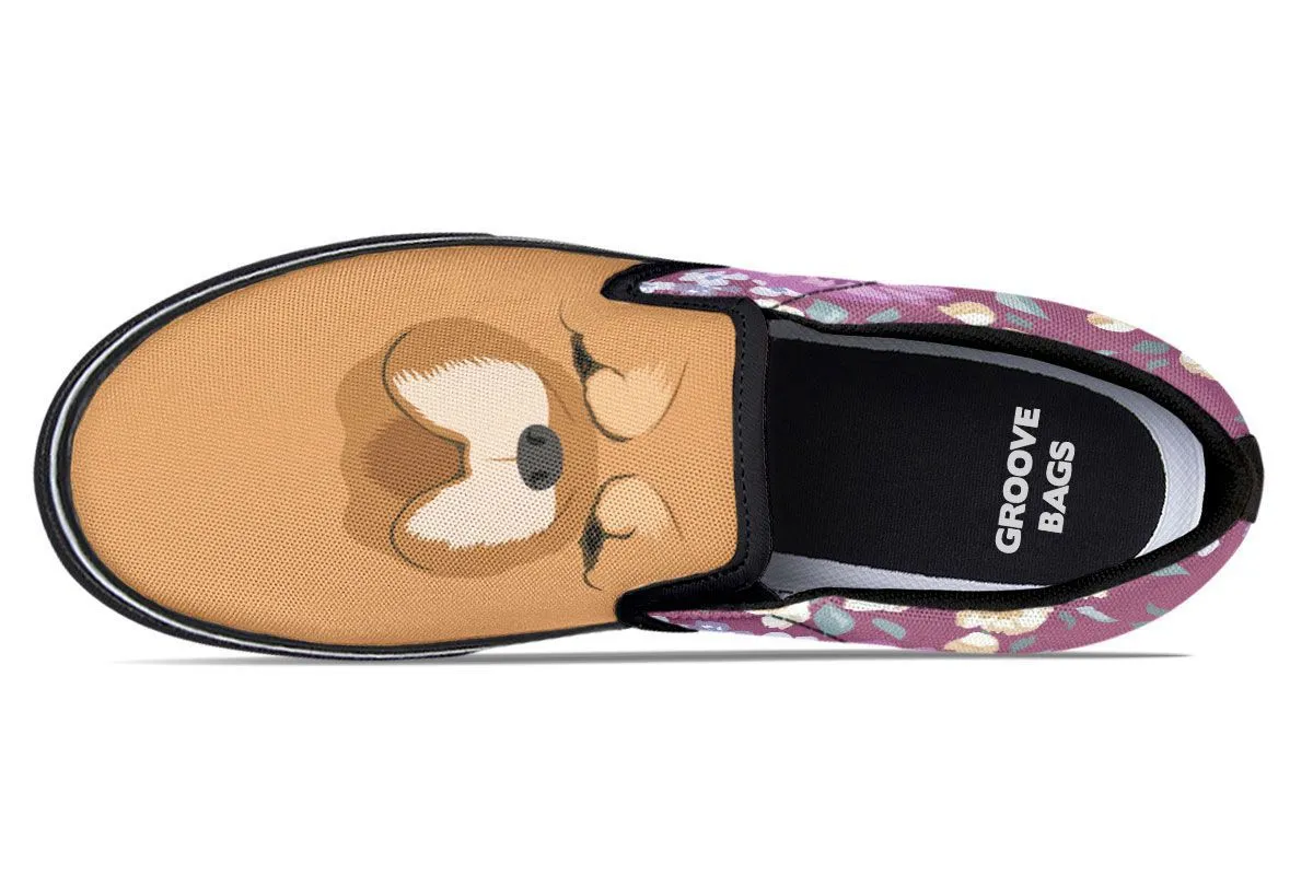 Chow Chow Dog Portrait Slip-On Shoes