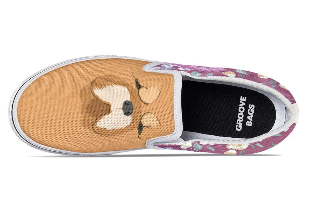 Chow Chow Dog Portrait Slip-On Shoes