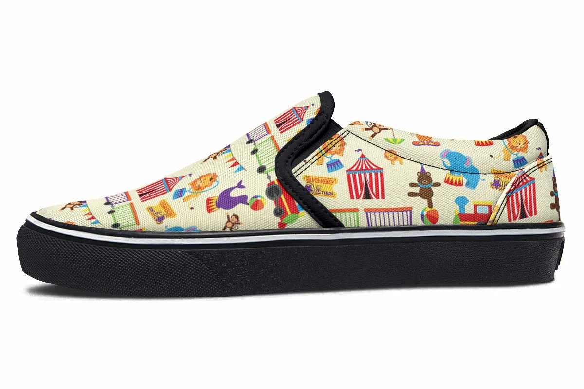 Circus Pattern Slip-On Shoes