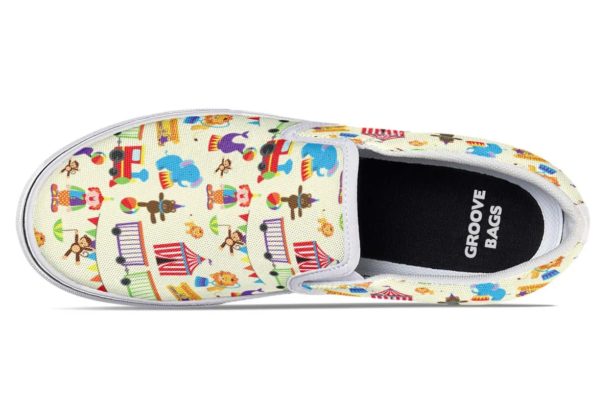 Circus Pattern Slip-On Shoes