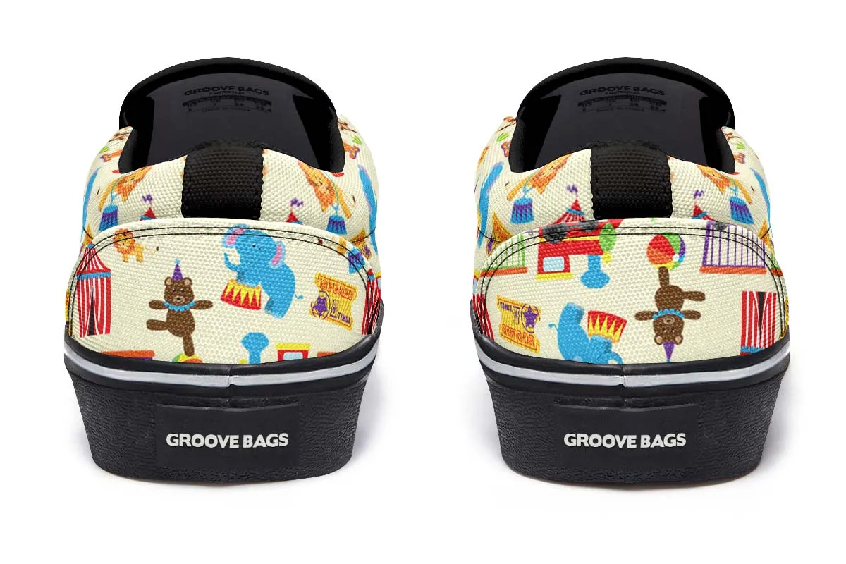 Circus Pattern Slip-On Shoes