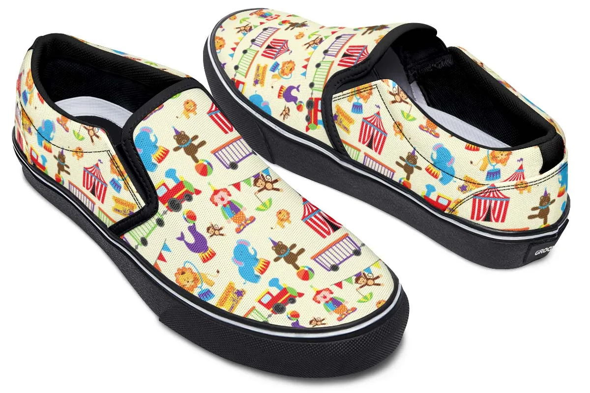 Circus Pattern Slip-On Shoes