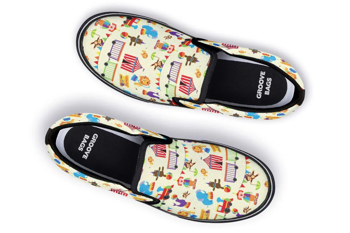 Circus Pattern Slip-On Shoes
