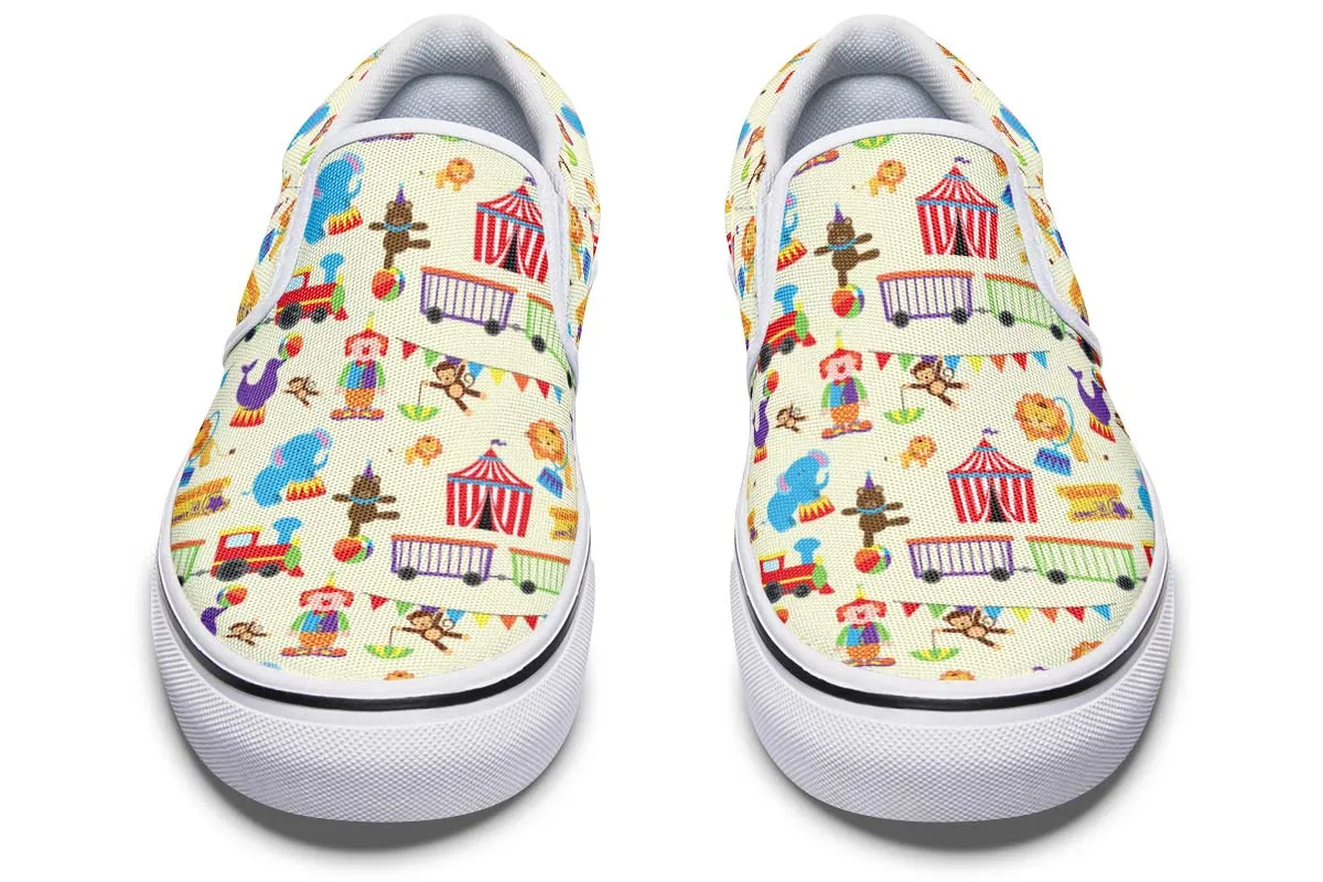 Circus Pattern Slip-On Shoes
