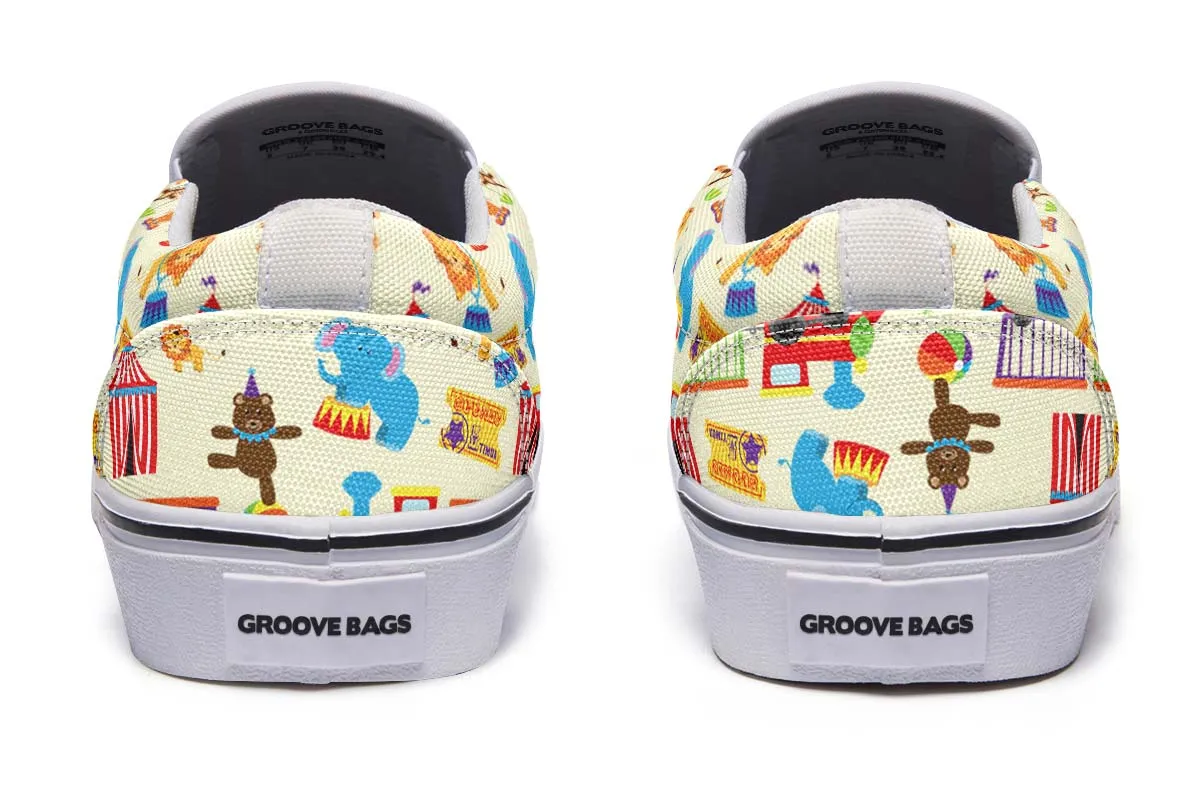 Circus Pattern Slip-On Shoes