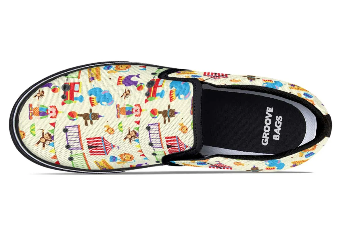 Circus Pattern Slip-On Shoes