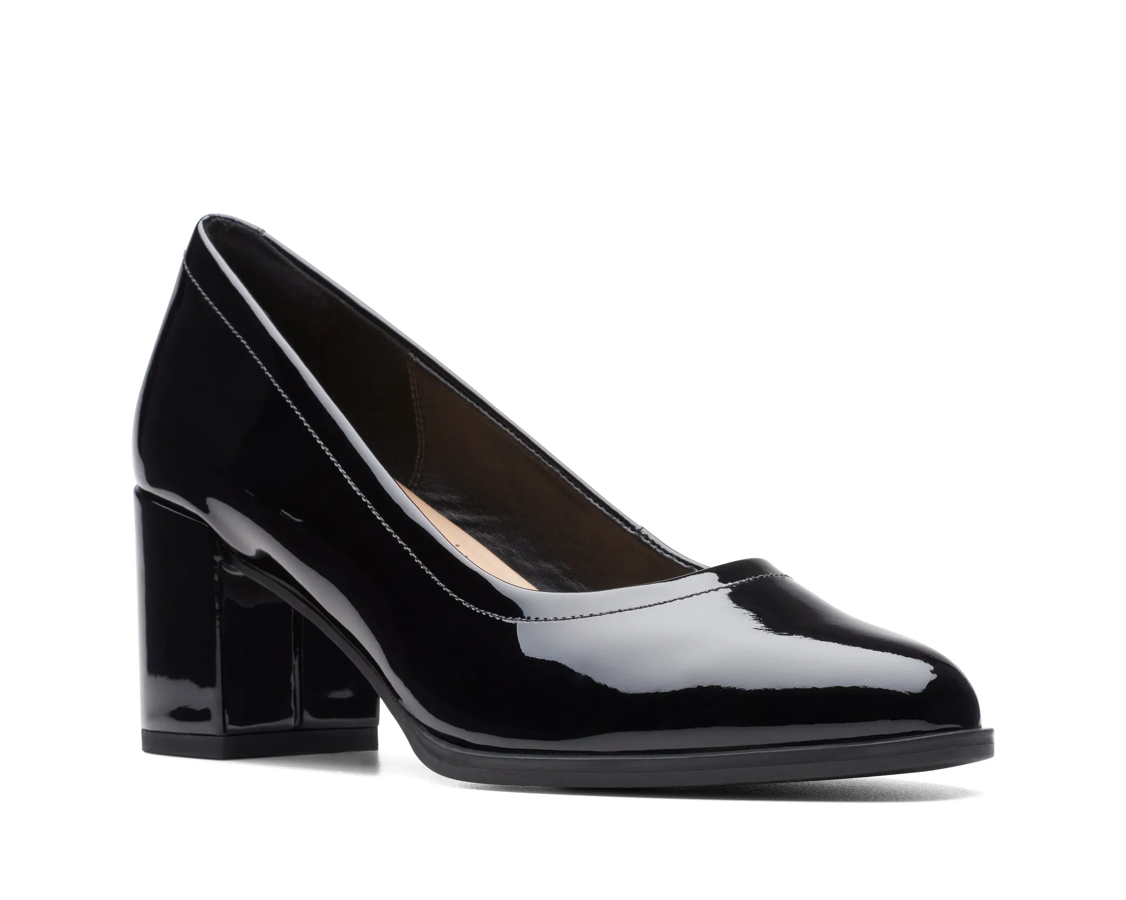 Clarks Freva55 Court Black Pat