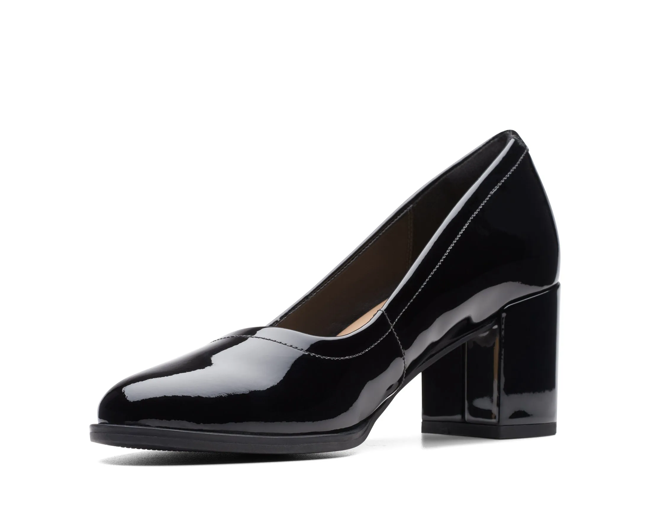 Clarks Freva55 Court Black Pat