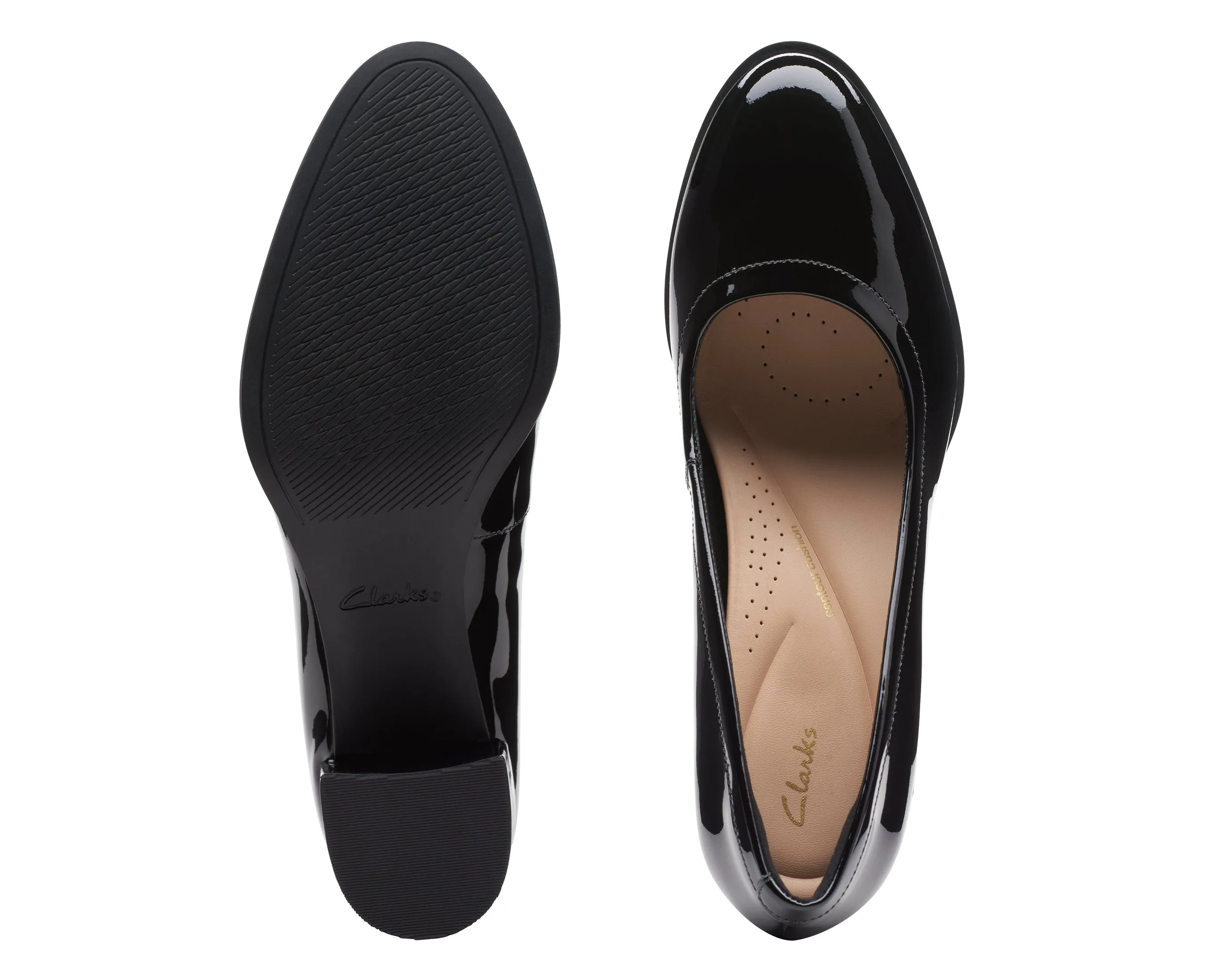 Clarks Freva55 Court Black Pat