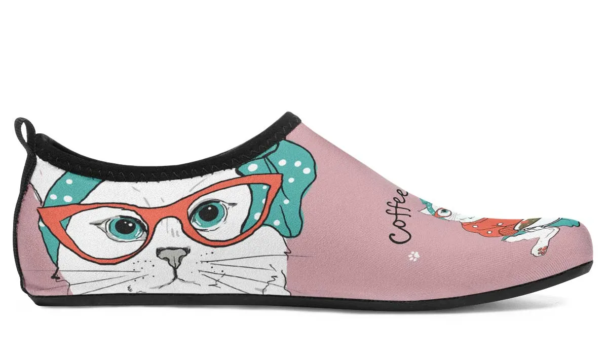 Coffee Kitty Aqua Barefoot Shoes