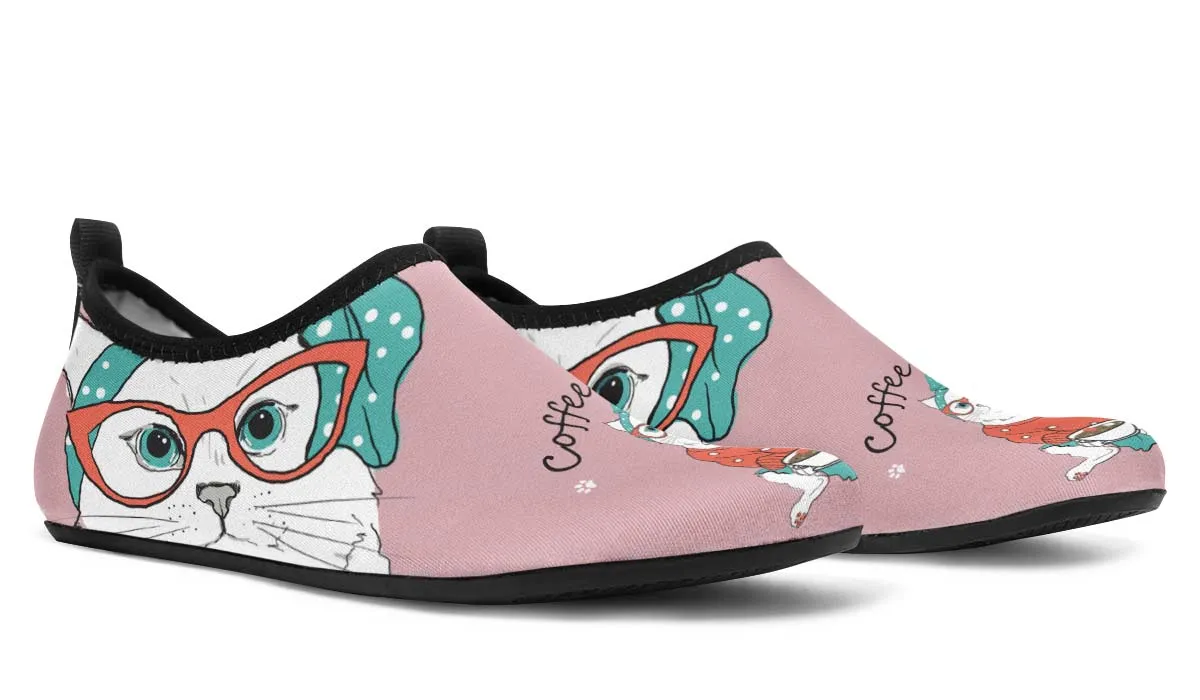 Coffee Kitty Aqua Barefoot Shoes