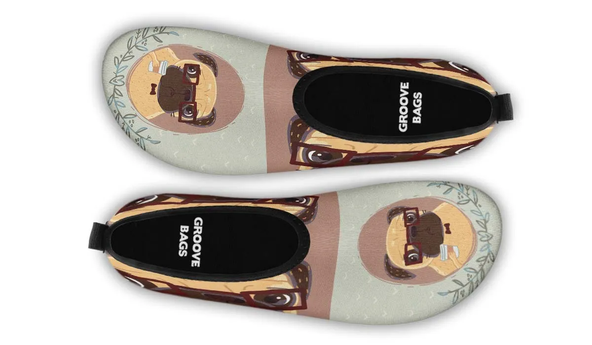Coffee Pug Aqua Barefoot Shoes