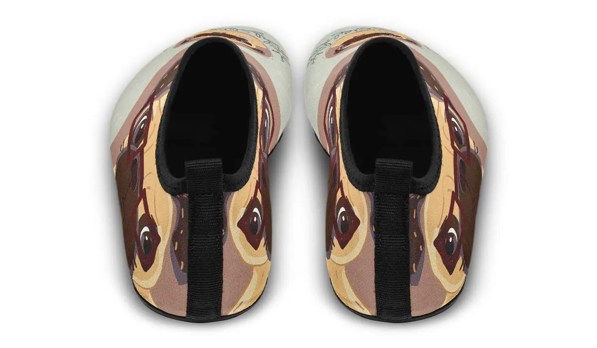 Coffee Pug Aqua Barefoot Shoes