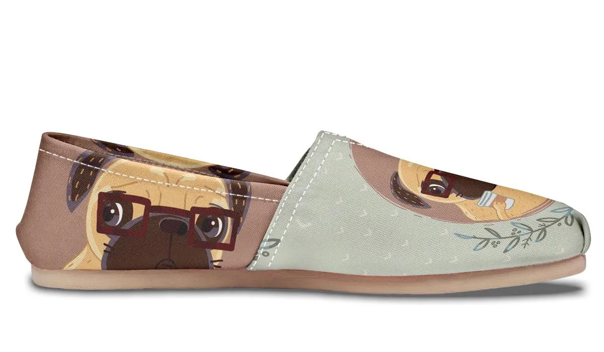 Coffee Pug Casual Shoes