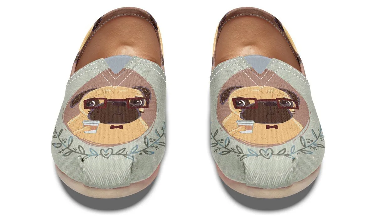 Coffee Pug Casual Shoes