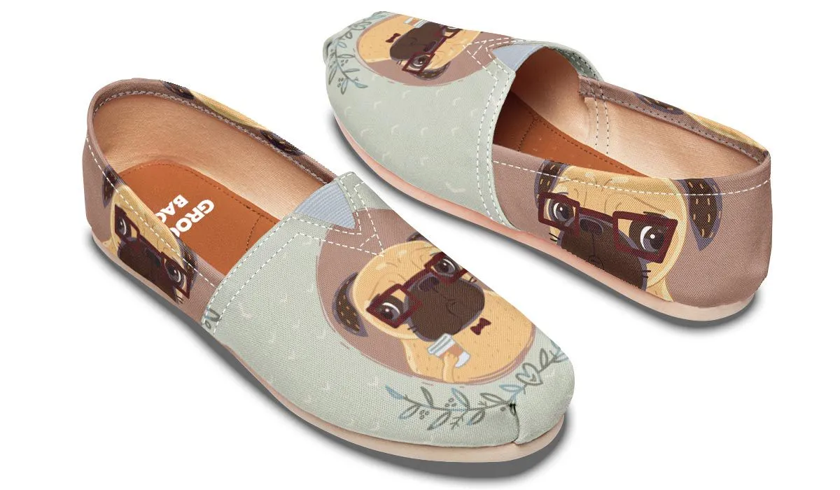 Coffee Pug Casual Shoes