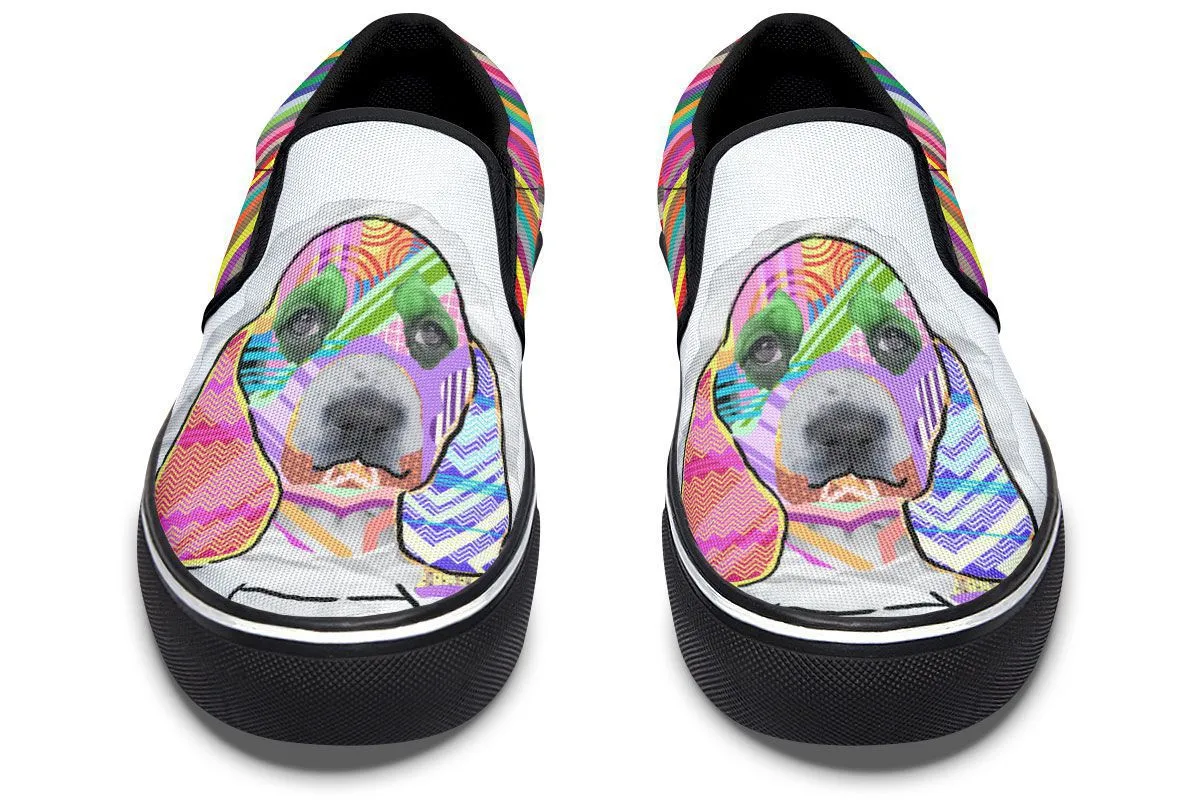 Collage Pup Basset Hound Slip-On Shoes