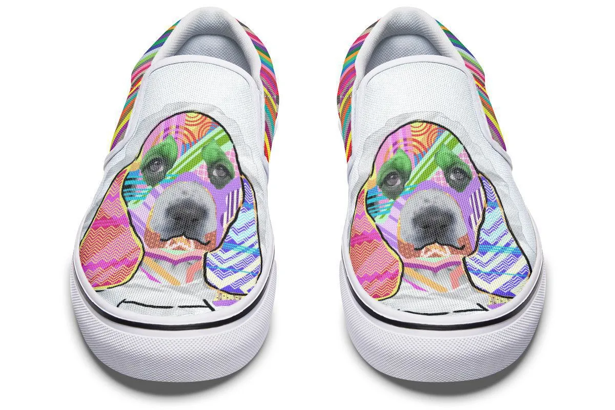 Collage Pup Basset Hound Slip-On Shoes