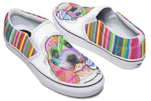 Collage Pup Basset Hound Slip-On Shoes