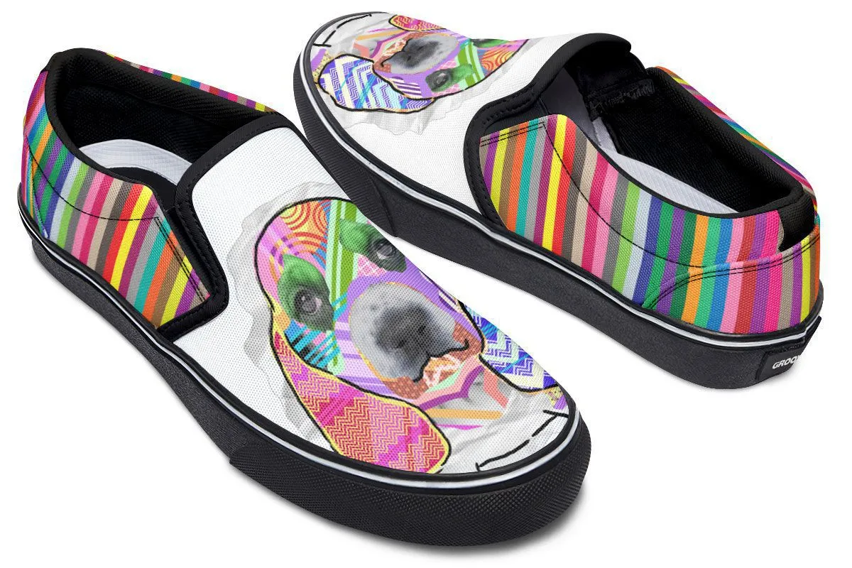 Collage Pup Basset Hound Slip-On Shoes