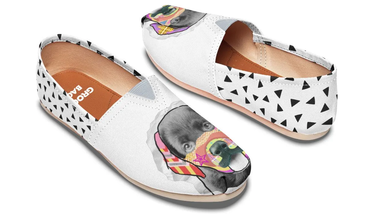 Collage Pup Black Lab Casual Shoes