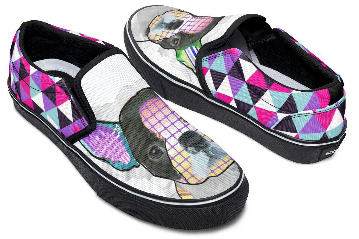 Collage Pup Bostie Slip-On Shoes
