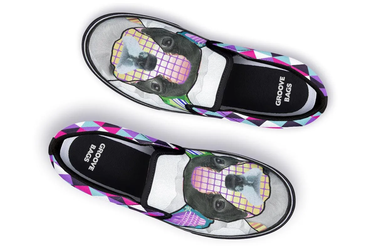 Collage Pup Bostie Slip-On Shoes