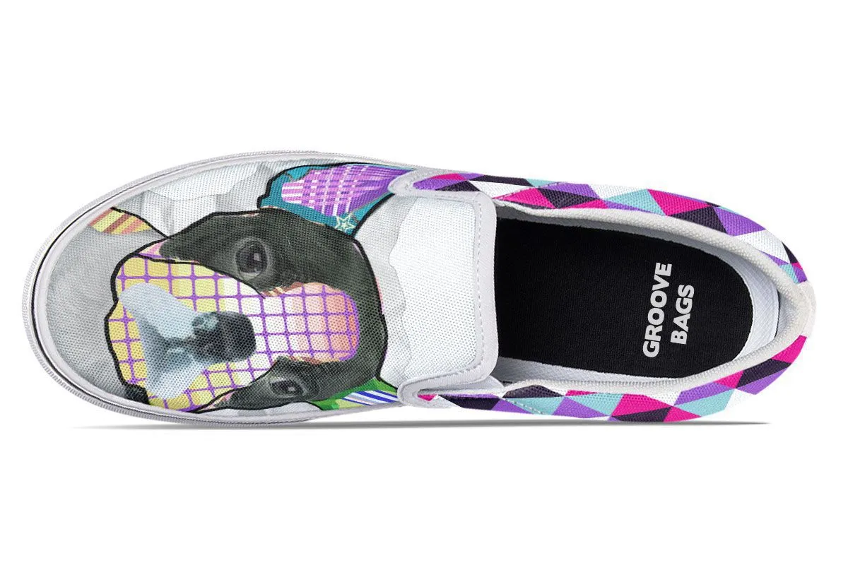Collage Pup Bostie Slip-On Shoes