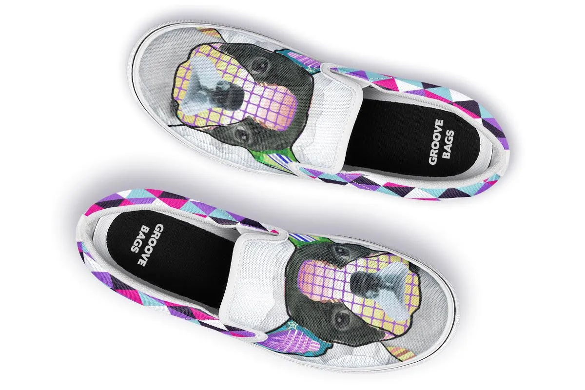 Collage Pup Bostie Slip-On Shoes
