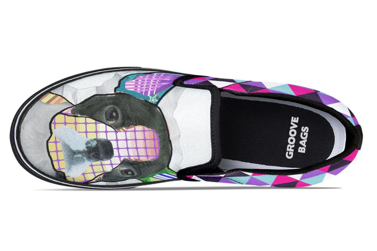 Collage Pup Bostie Slip-On Shoes