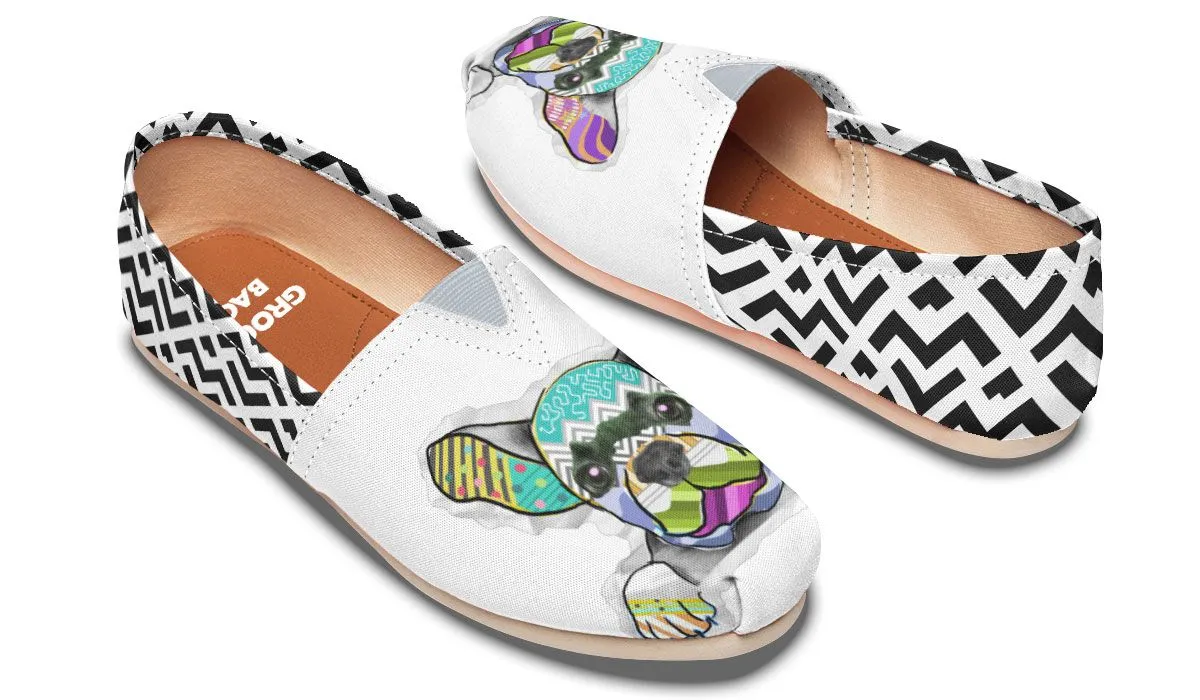 Collage Pup Frenchie Casual Shoes