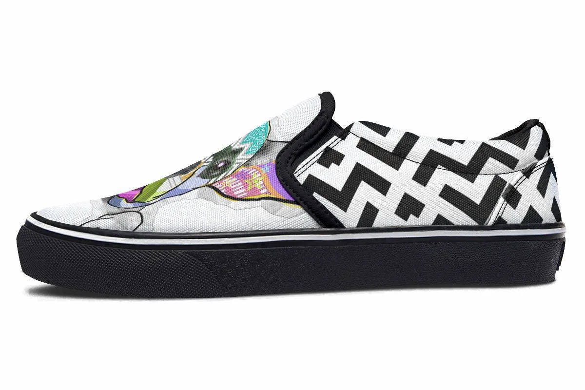 Collage Pup Frenchie Slip-On Shoes