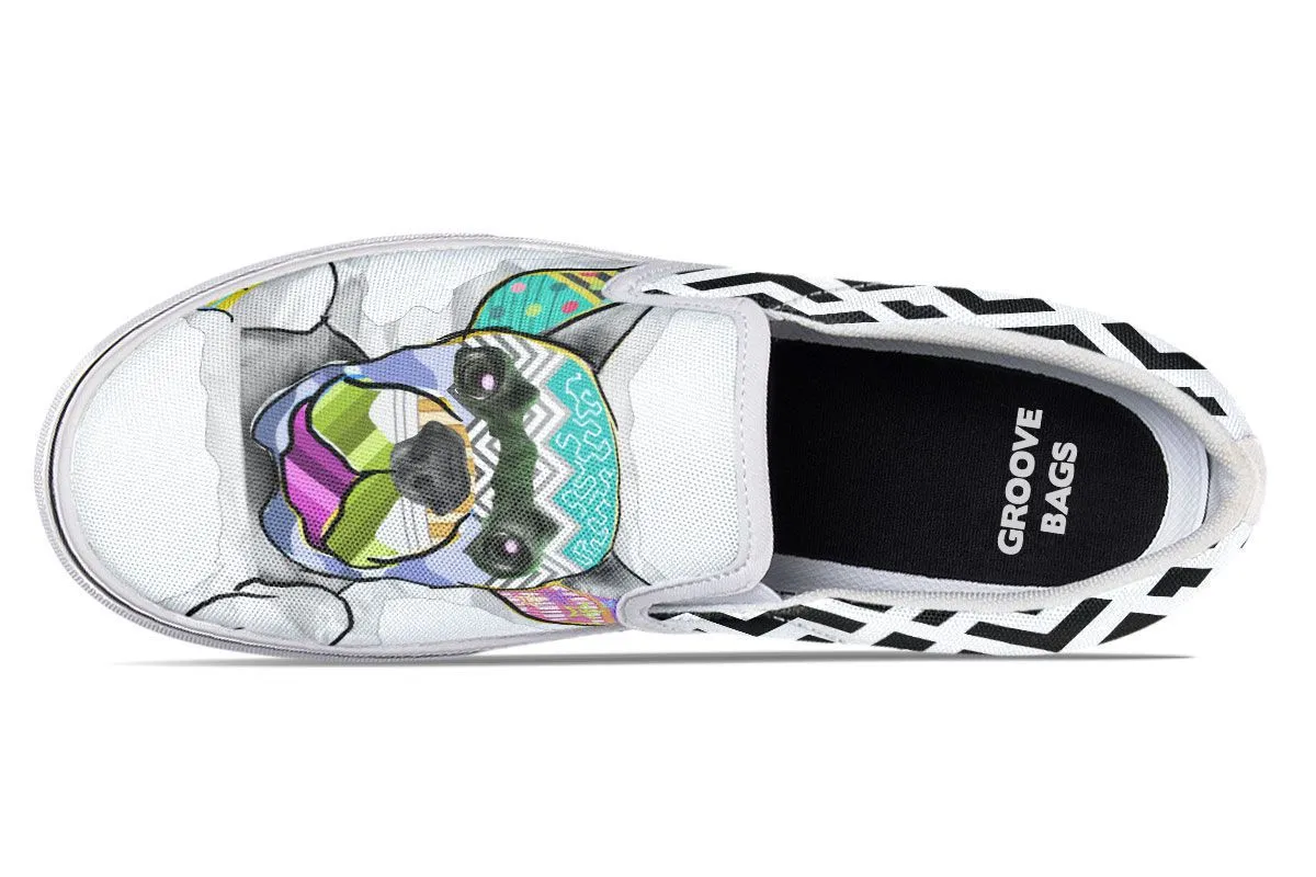 Collage Pup Frenchie Slip-On Shoes