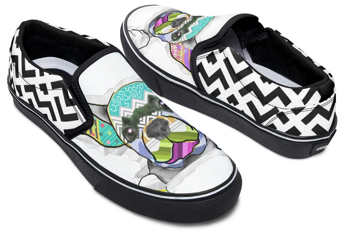 Collage Pup Frenchie Slip-On Shoes
