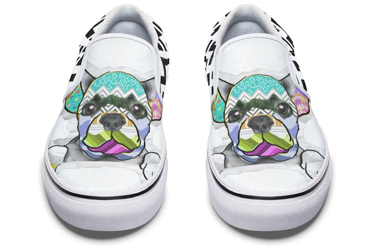 Collage Pup Frenchie Slip-On Shoes