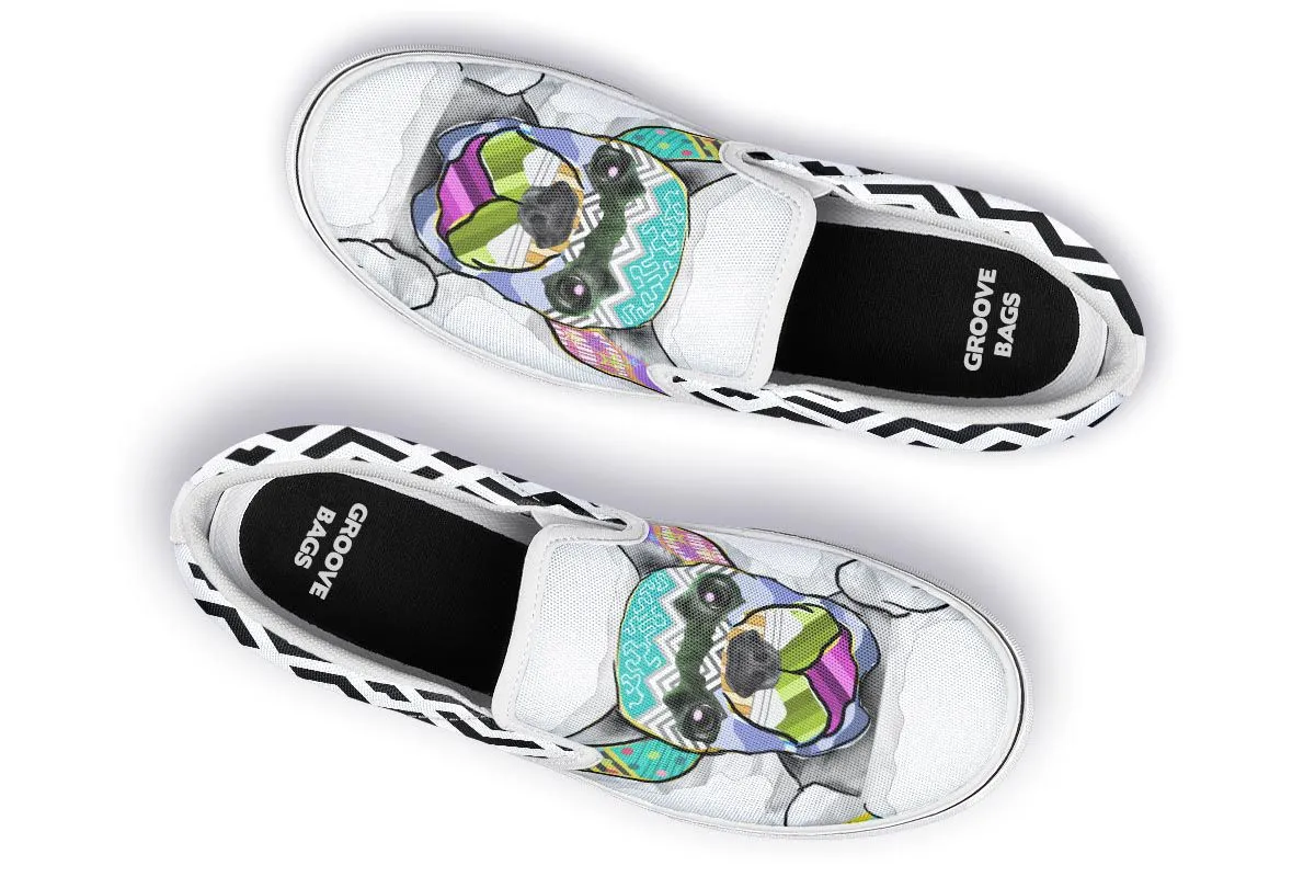 Collage Pup Frenchie Slip-On Shoes