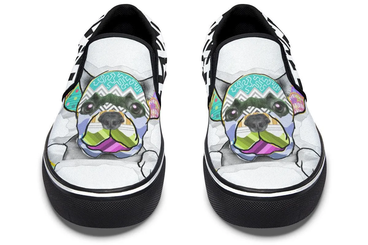 Collage Pup Frenchie Slip-On Shoes