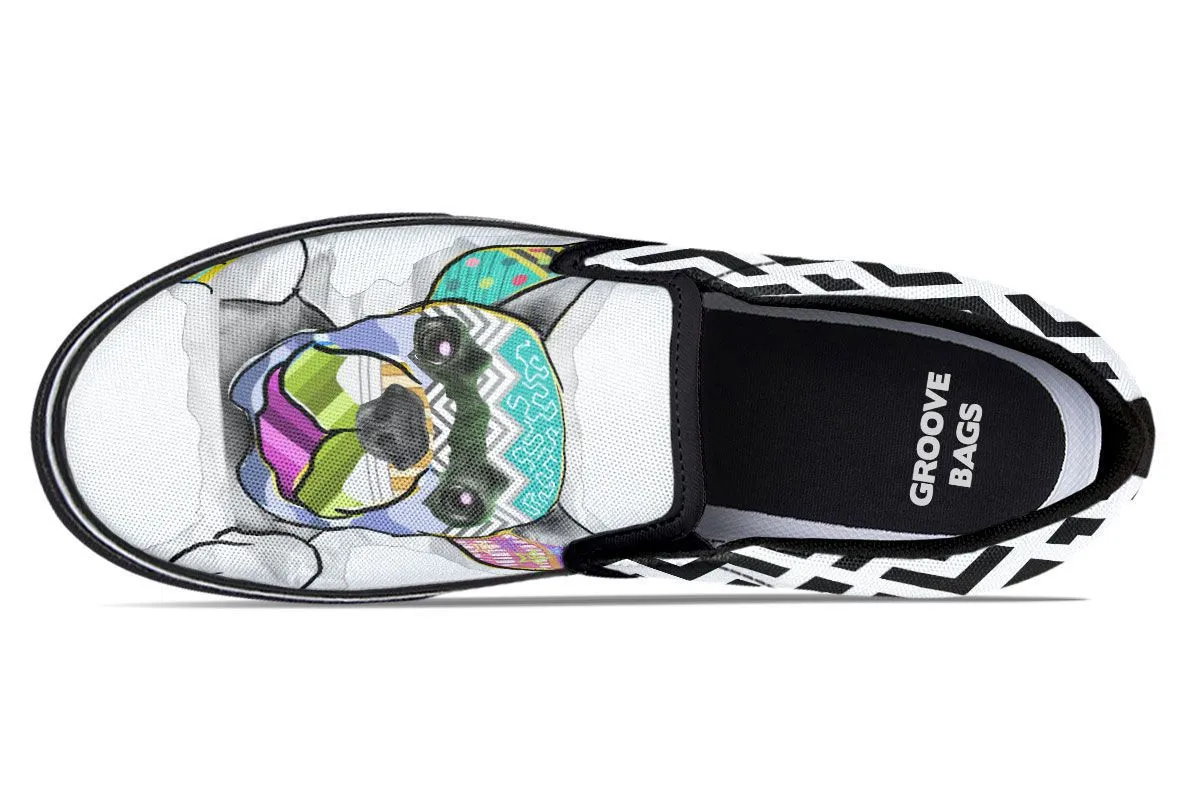 Collage Pup Frenchie Slip-On Shoes