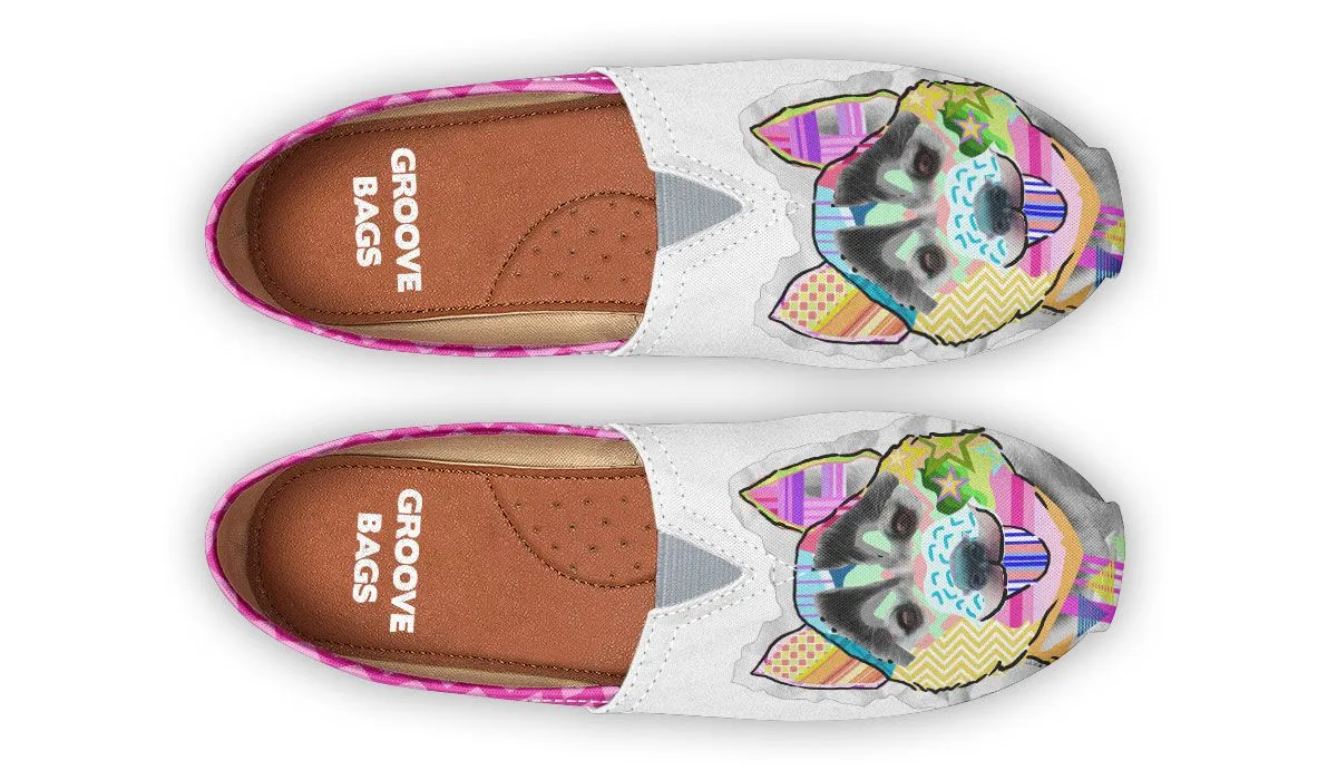 Collage Pup Husky Casual Shoes