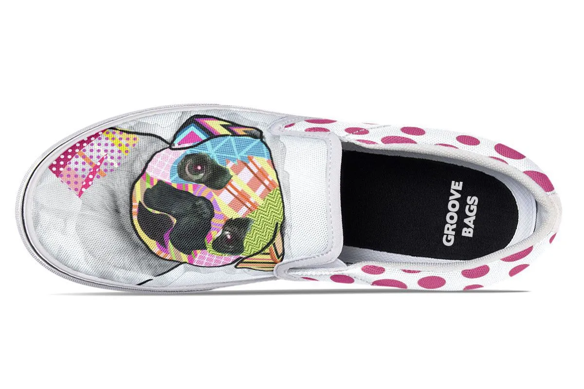 Collage Pup Pug Slip-On Shoes