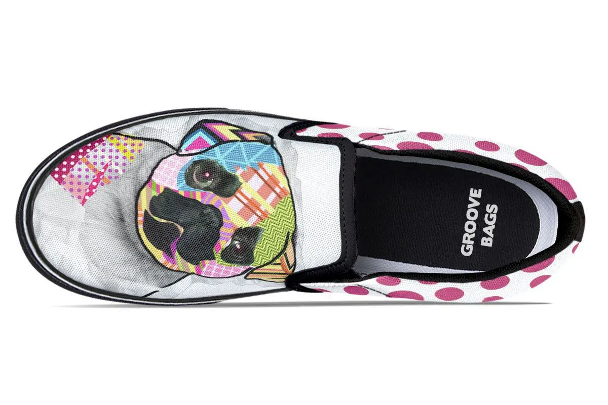 Collage Pup Pug Slip-On Shoes