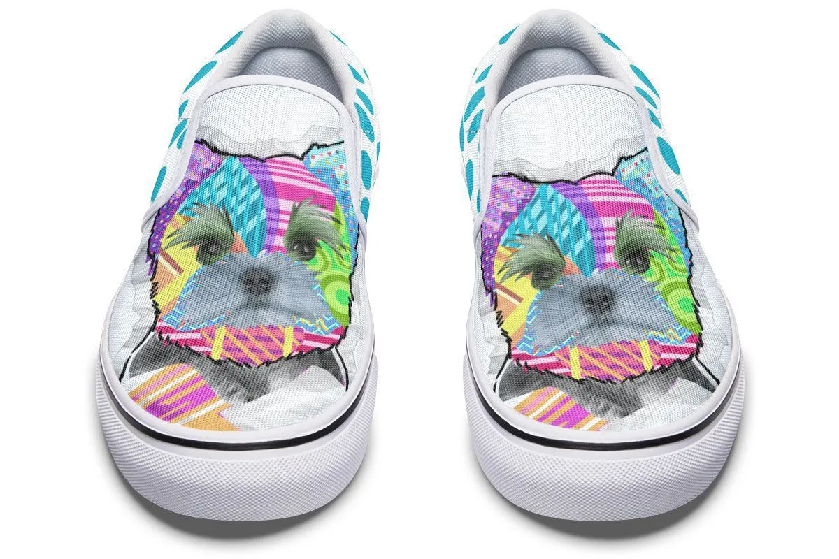 Collage Pup Yorkie Slip-On Shoes