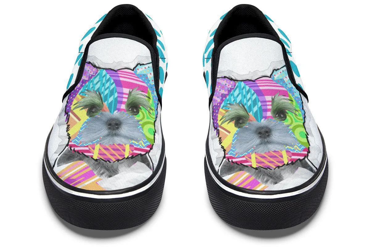 Collage Pup Yorkie Slip-On Shoes
