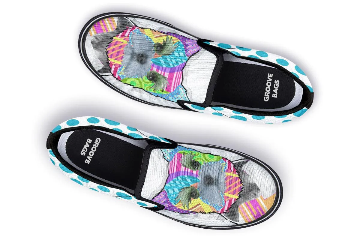 Collage Pup Yorkie Slip-On Shoes