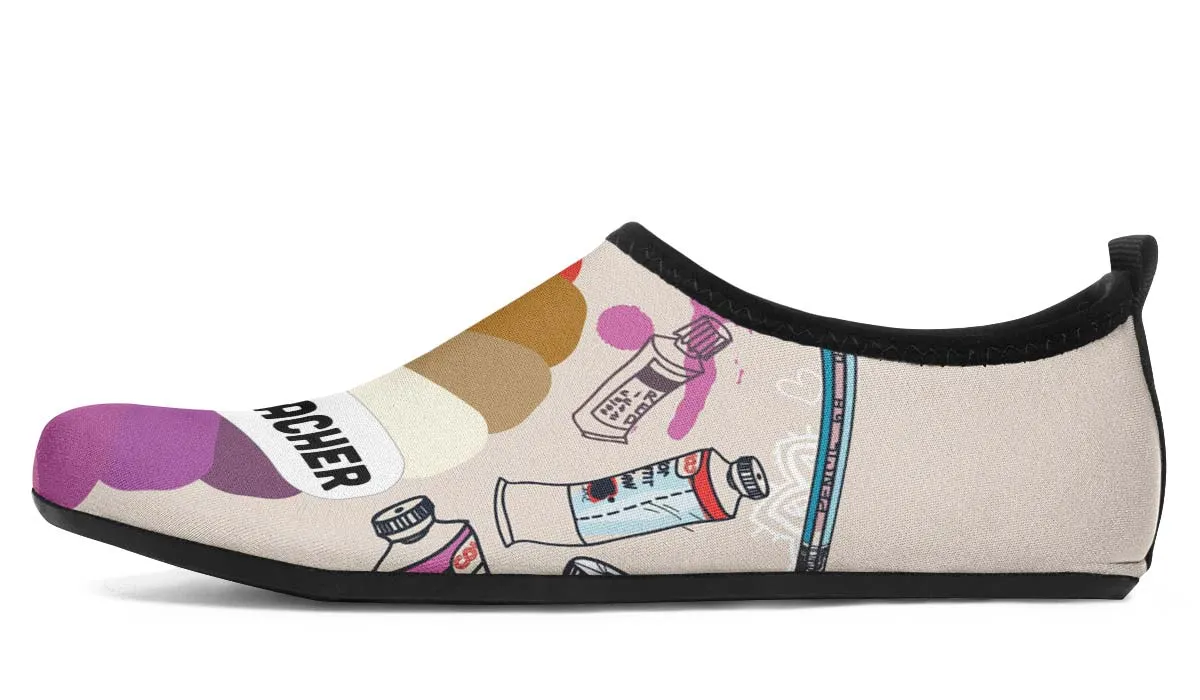 Colorful Art Teacher Aqua Barefoot Shoes