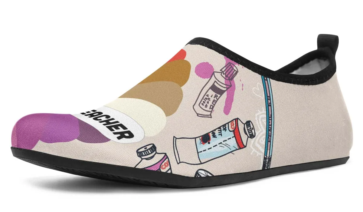 Colorful Art Teacher Aqua Barefoot Shoes