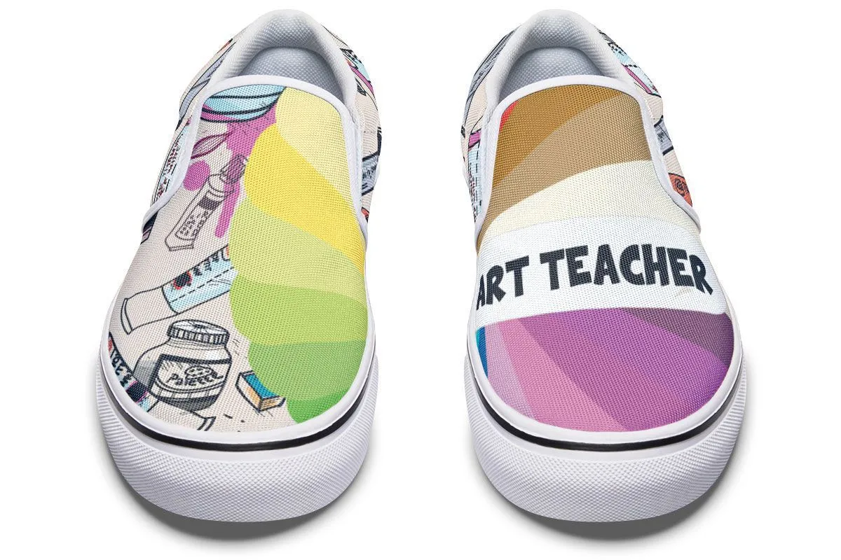 Colorful Art Teacher Slip-On Shoes