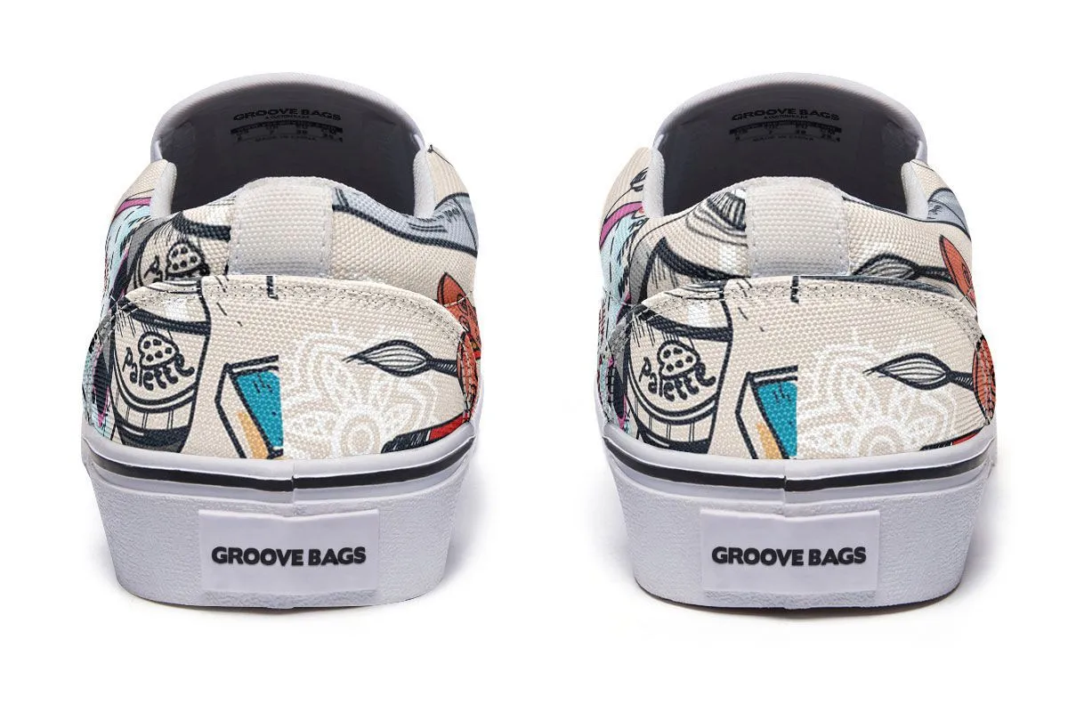 Colorful Art Teacher Slip-On Shoes